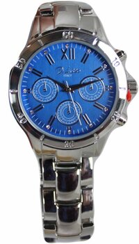 Di Lusso dames horloge - Zilver/blauw