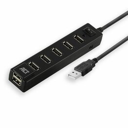 ACT AC6215 | USB 2.0 Interface Hub | 480 Mbps | Zwart