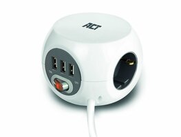 ACT AC2410 | Stekkerdoos | 3 Stopcontacten | 3 m | Binnen | Wit