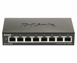 D-Link DGS-1100-08V2 | Managed L2 Smart Switch | 8 Poorten | Gigabit Ethernet (10/100/1000 Mbps) | VLAN/QoS/IGMP Snooping | Fanless