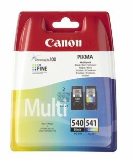 Canon PG-540/CL-541 | Originele Zwarte/Cyaan/Magenta/Geel Inktcartridges | 2-Pack