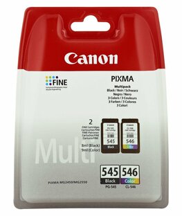 Canon PG-545 / CL-546 Multipack | Inktcartridges | Origineel | Zwart + Cyaan, Magenta, Geel | 2 stuks