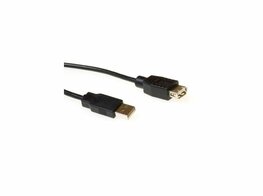 ACT | USB 2.0 Verlengkabel | USB-A Male naar USB-A Female | Zwart