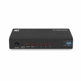 ACT AC7831 | HDMI Splitter | 1 Ingang, 4 Uitgangen | 4K @ 60Hz | Zwart