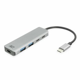ACT AC7072 USB-C Hub 3.0 | 2x USB-A & 2x USB-C Poorten | 5 Gbps | Aluminium Behuizing | 12 cm Kabel