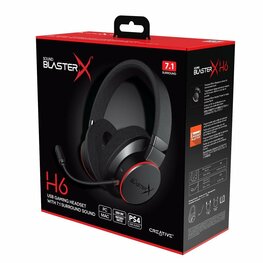 Creative Sound BlasterX H6 | Bedrade Over-ear Gaming Headset | USB-A & 3.5mm | Zwart & RGB