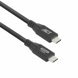 ACT | USB4 Kabel | 20Gbps | 240W | USB-C naar USB-C | 0,5m | Zwart