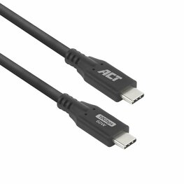 ACT | USB 3.0 Kabel | 10Gbps | 60W | USB-C naar USB-C | 0,5m | Zwart
