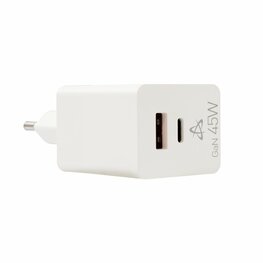SBOX USB Oplader HC-45 | 45W | USB-A & USB-C (2 Poorten) | Wit