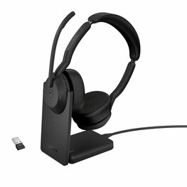 Jabra Evolve2 55 MS Stereo | Bluetooth & USB-A Headset | Met Oplaadhouder | Zwart | Voor Kantoor & Callcenter