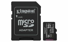 Kingston Technology microSDXC 64GB | Canvas Select Plus Gen3 | 100MB/s | A1 | + Adapter