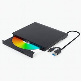 Gembird DVD-USB-031 | Externe DVD-Brander | 8x DVD | 24x CD | USB-C & USB 3.1 | Slimline | Zwart