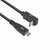 ACT AC7471 | USB 3.2 Gen 2 Kabel | USB-C (recht) naar USB-C (haaks boven/beneden) | 60W | 10Gbps | 1m | Zwart