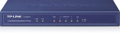 TP-Link TL‑R470T+ | Load‑Balancing Gigabit Router (4×10/100 WAN/LAN) | Smart Load Balance & Firewall | Geen Wi‑Fi